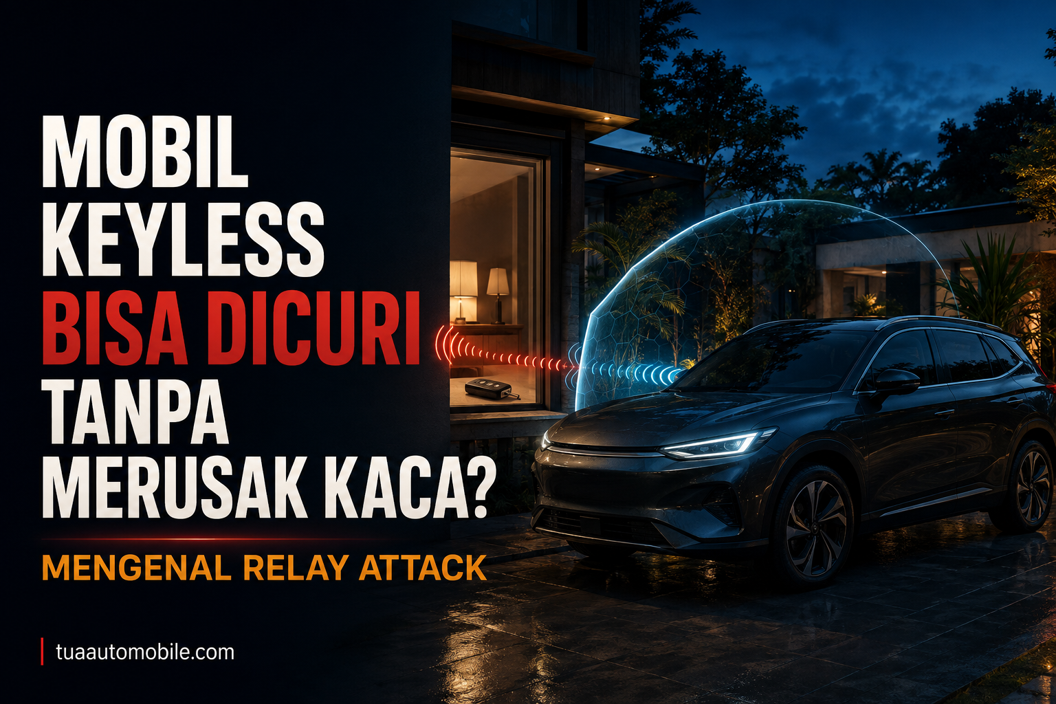 Ilustrasi pencurian mobil keyless dengan metode relay attack