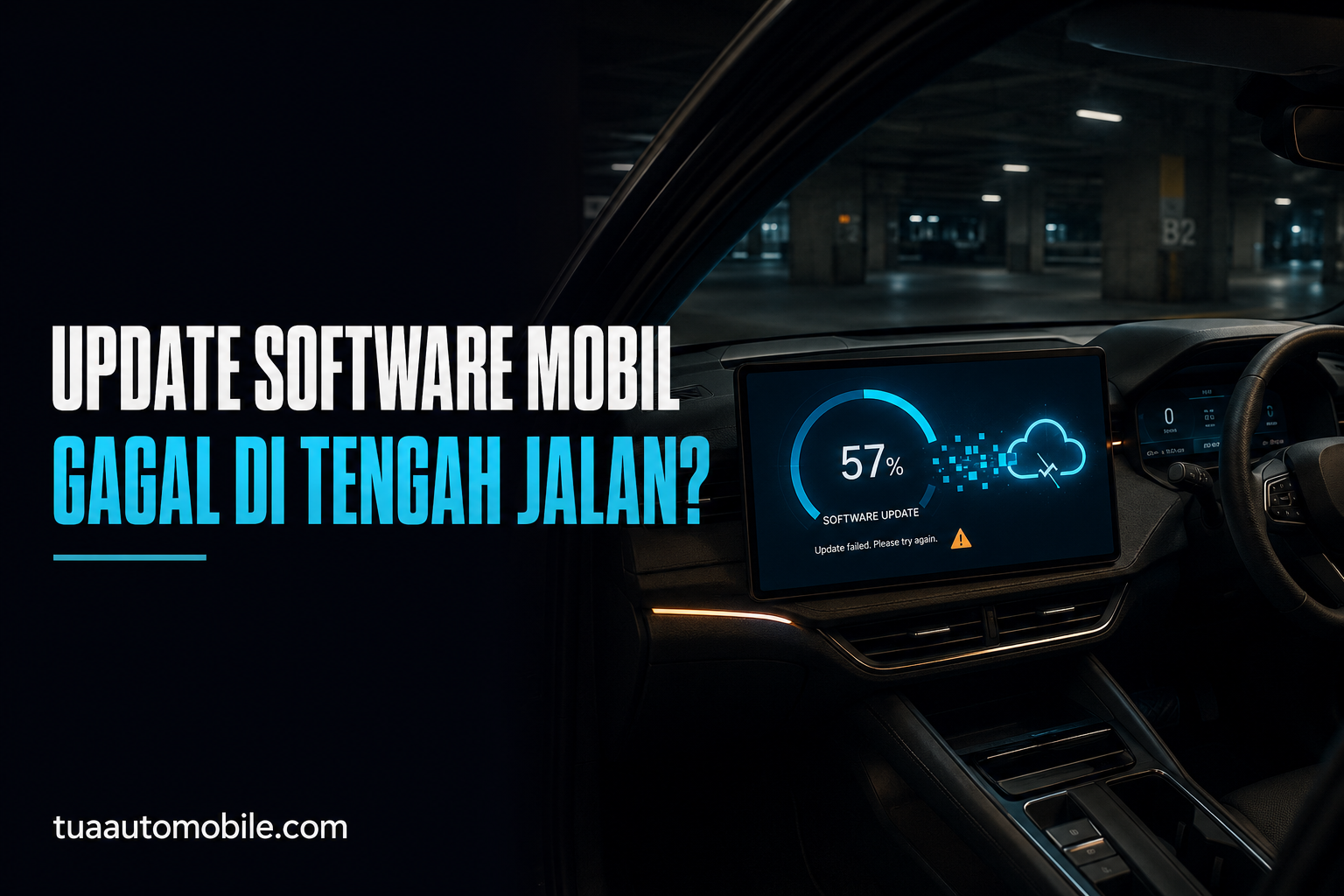 Proses pembaruan software over-the-air atau update OTA mobil gagal di tengah jalan